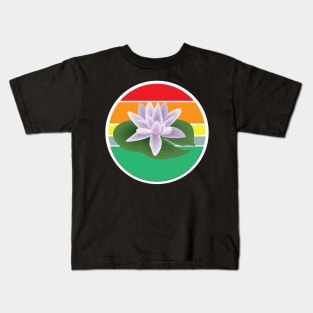 beutiful Rainbow circle with Lotus flower for Nature lovers Kids T-Shirt